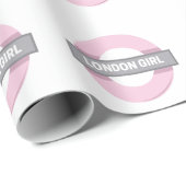 Papier Cadeau SYMBOLE DE MÉTRO DE LA FEMME DE Londres (Coin rond)