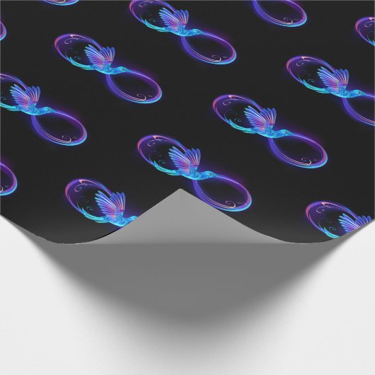 Papier Cadeau Symbole de Neon Infinity par Glowing Hummingbird (Coin)