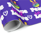 Papier Cadeau Symbole de paix et d'amour Arc-en-ciel (Coin rond)