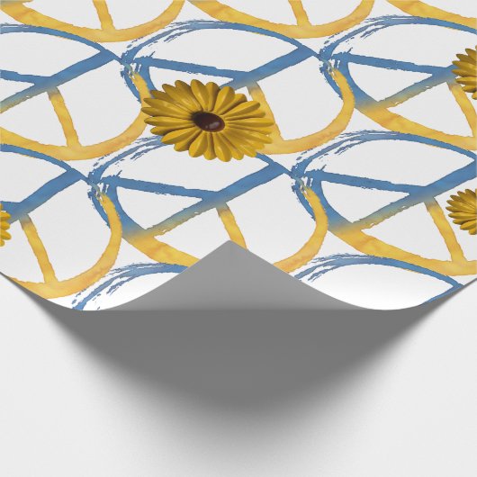 Papier Cadeau SYMBOLE DE PAIX ukrainienne PARCS Tournesols Ukrai (Coin)