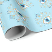 Papier Cadeau Symbole de protection turc des yeux mal grecs déco (Coin rond)