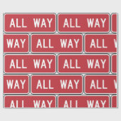 Papier Cadeau Symbole de rue Rouge tout-en-long (Plat)