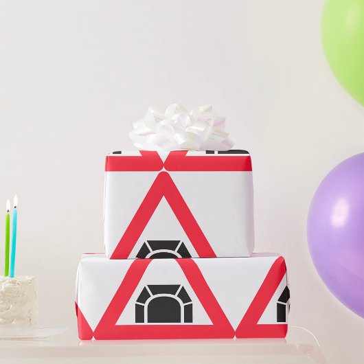 Papier Cadeau Symbole de trafic du panneau d'avertissement du tu