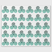 Papier Cadeau symbole de triskèle vert (Plat)