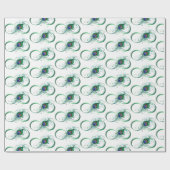 Papier Cadeau Symbole d'infini avec plume de paon (Plat)