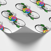 Papier Cadeau Symbole d'infini avec Rose arc-en-ciel (Coin)