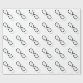 Papier Cadeau Symbole double infini - noir & blanc (Plat)
