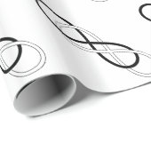 Papier Cadeau Symbole double infini - noir & blanc (Coin rond)