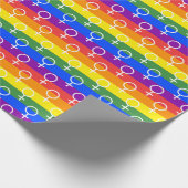 Papier Cadeau Symbole féminin Motif arc-en-ciel (Coin)
