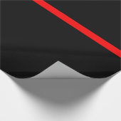 Papier Cadeau Symbole graphique à traits rouge mince symbolique (Coin)