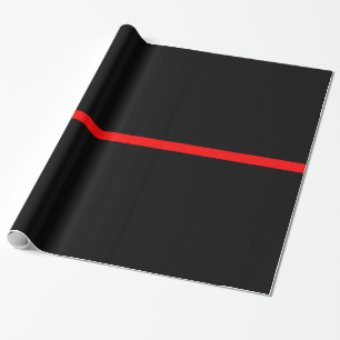 Papier Cadeau Symbole graphique à traits rouge mince symbolique