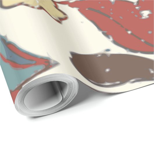 Papier Cadeau SYMBOLE Hex Amish néerlandais Pennsylvanie Bird Am (Coin rond)