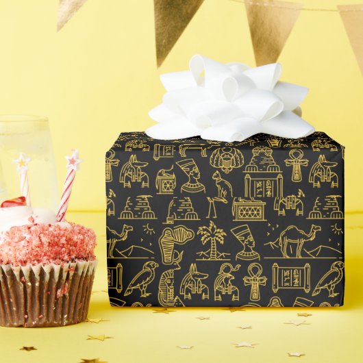 Papier Cadeau SYMBOLE HIÉROglyphique égyptien Motif (Fête d'anniversaire)