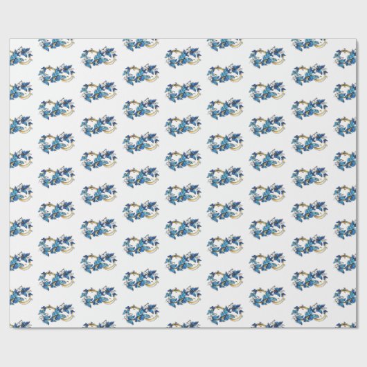 Papier Cadeau Symbole infini de papillons Morpho bleus (Plat)