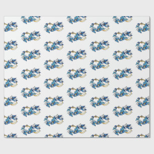 Papier Cadeau Symbole infini de papillons Morpho bleus