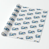 Papier Cadeau Symbole infini de papillons Morpho bleus (Déroulé)