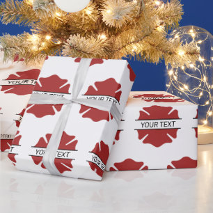 Papier Cadeau Symbole logo rouge du pompier personnalisé