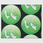 Papier Cadeau Symbole Masque Théâtre (Plat)