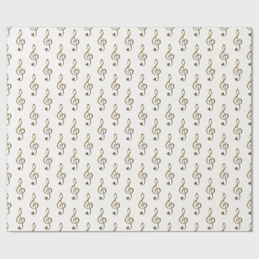 Papier Cadeau Symbole musical Treble Clef Musique Lover's Cream (Plat)