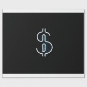 Papier Cadeau Symbole néon dollar (Plat)