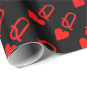 Papier Cadeau Symbole original de la Saint-Valentin Reine des co (Coin rond)