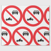 Papier Cadeau Symbole routier sans véhicules (Plat)