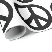 PAPIER CADEAU SYMBOLE SYMBOLE DE LA PAIX BLANC NOIR (Coin rond)