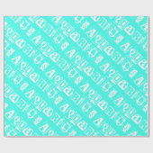 Papier Cadeau Symbole Turquoise Zodiac Star Typographie Aquarius (Plat)