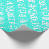 Papier Cadeau Symbole Turquoise Zodiac Star Typographie Aquarius (Coin)