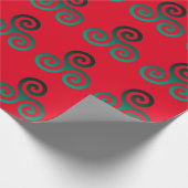 Papier Cadeau Symbole vert Triskele rouge (Coin)