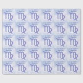 Papier Cadeau Symbole Virgo mignon personnalisé violet heureux a (Plat)