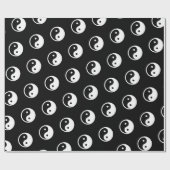 Papier Cadeau Symbole Yin Yang - tatouage solide design 2 (Plat)
