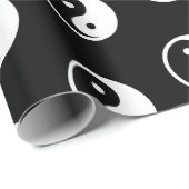 Papier Cadeau Symbole Yin Yang - tatouage solide design 2 (Coin rond)