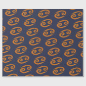 Papier Cadeau Symbole Zodiaque doré du cancer (Plat)