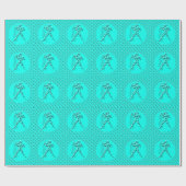 Papier Cadeau Symbole Zodiaque étoile Turquoise Aquarius (Plat)