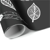 Papier Cadeau Symboles blancs amérindiens (Coin rond)