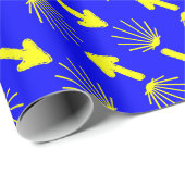 Papier Cadeau Symboles de Camino De Santiago (Coin rond)