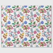 Papier Cadeau Symboles de Noël colorés motif (Plat)
