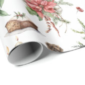 Papier Cadeau Symboles de Noël colorés motif 2 (Coin rond)