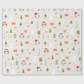 Papier Cadeau Symboles de Noël modernes (Plat)