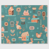 Papier Cadeau Symboles de Pâques (Plat)