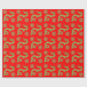 Papier Cadeau Symboles de prospérité des dragons chinois Votre c (Plat)