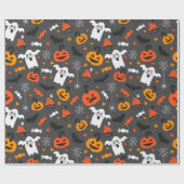 Papier Cadeau Symboles d'Halloween motif (Plat)