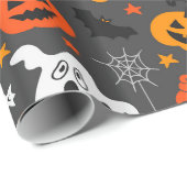 Papier Cadeau Symboles d'Halloween motif (Coin rond)