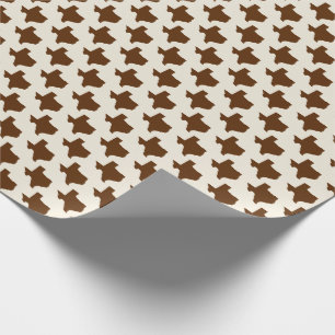 Papier Cadeau Symboles du Texas, État du Texas, Brun