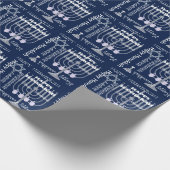 Papier Cadeau Symboles et texte heureux blancs de Hanoukka de (Coin)