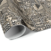 Papier Cadeau Symboles historiques anciens Style de tatouage (Coin rond)