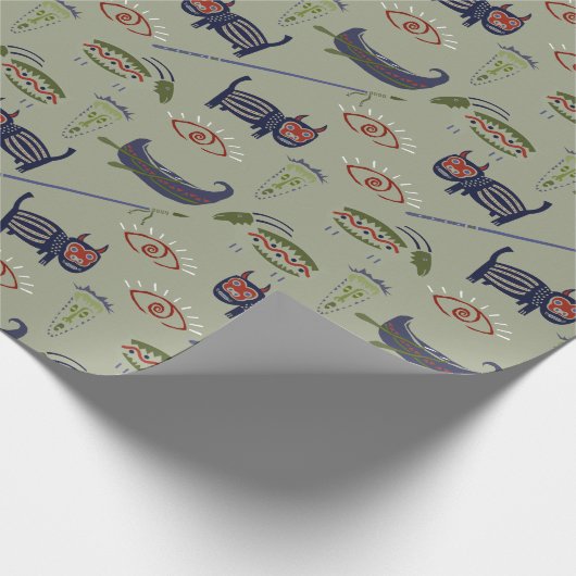 Papier Cadeau Symboles historiques Motif Abstrait (Coin)