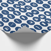 Papier Cadeau Symboles Icônes De Transport En Bleu