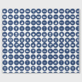 Papier Cadeau Symboles Icônes De Transport En Bleu (Plat)